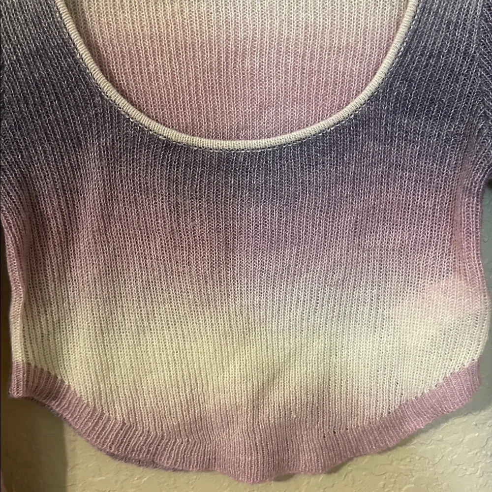 SHEIN Purple Gradient Knit Sweater 4